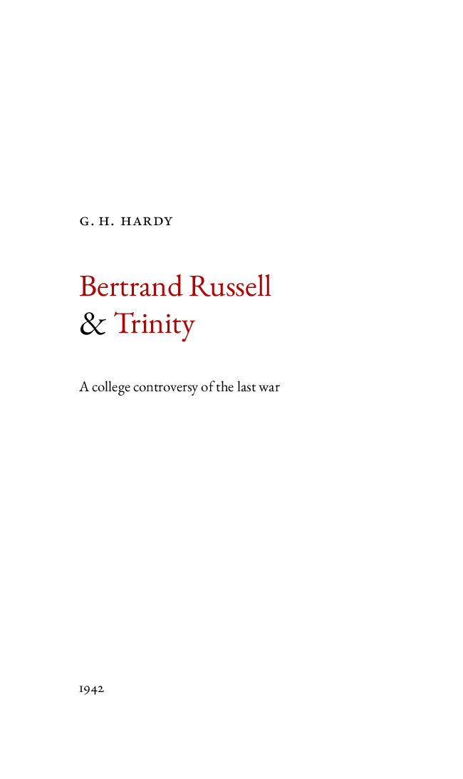 Front cover of Bertrand Russell & Trinity